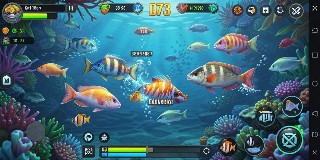 Tampilan gameplay Tembak Ikan yang mengasyikkan di D73.