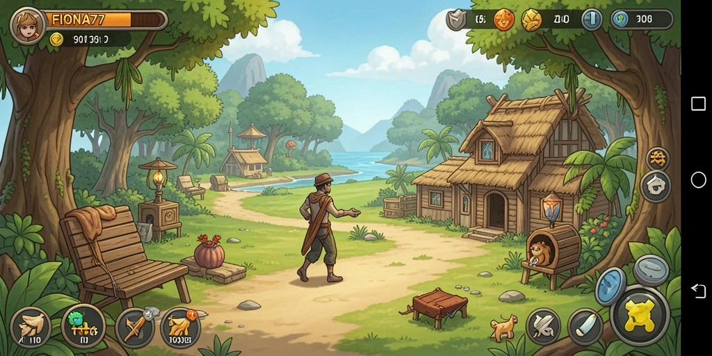 Tampilan gameplay menawan dari FIONA77 yang menunjukkan karakter beraksi.