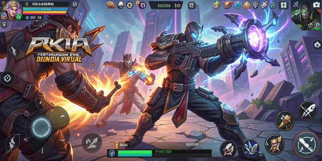 Screenshot menampilkan pertarungan intens dan karakter unik dalam RK88.
