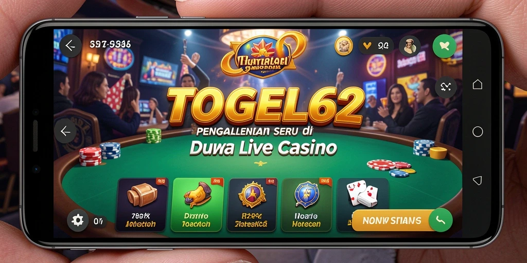 Screenshot gameplay TOGEL62 menampilkan suasana Live Casino yang autentik.